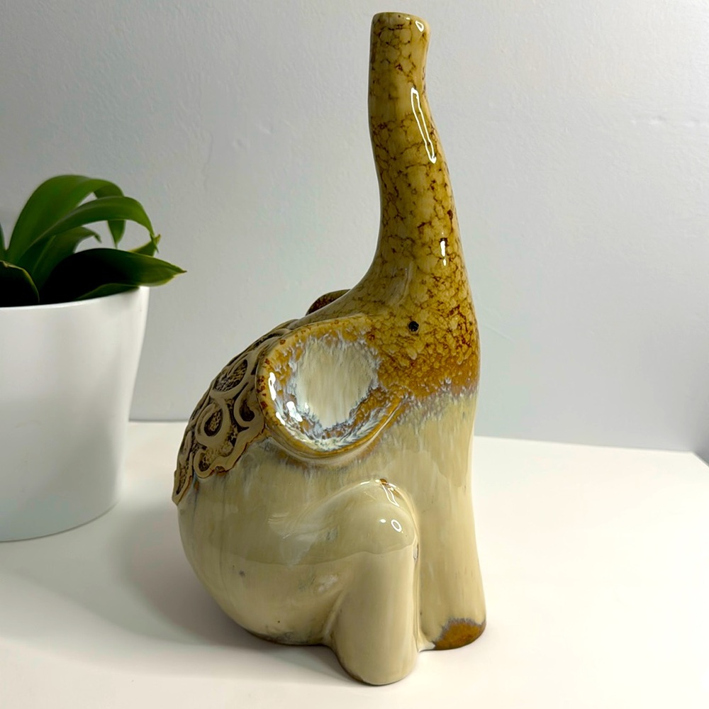 Silea handmade ceramic elephant figurine 12” tall